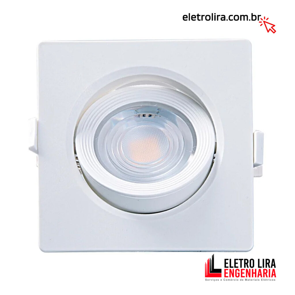 Spot Led Quadrado Direcionavel Embutir - Eletro Lira Materiais Elétricos